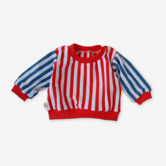 Gavin - sweatshirt - rød og hvid stribet