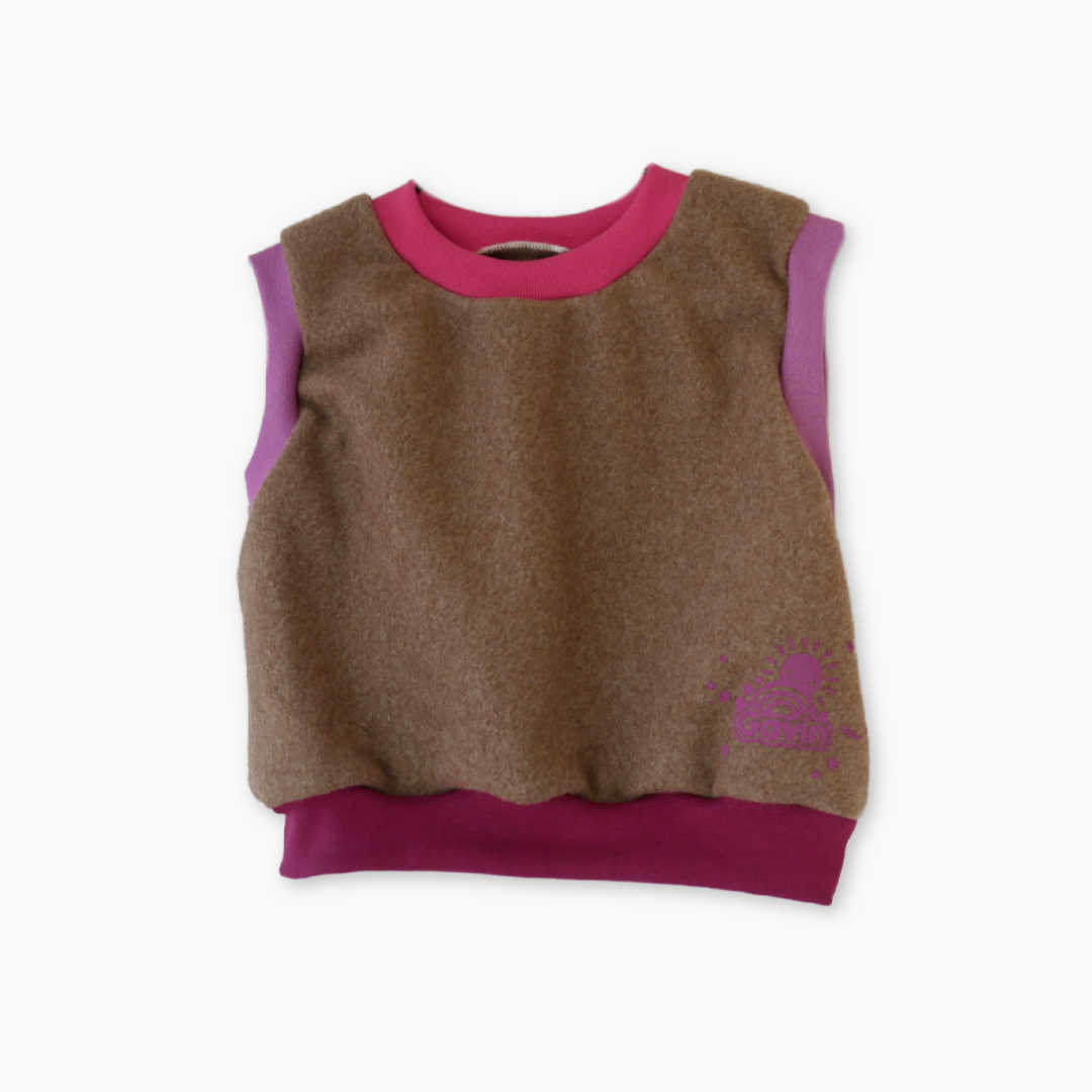Gavin - vest - brun/pink