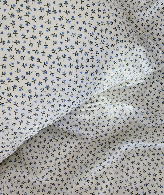Fine Nord - sengetøj baby - hjerte blomst blå
