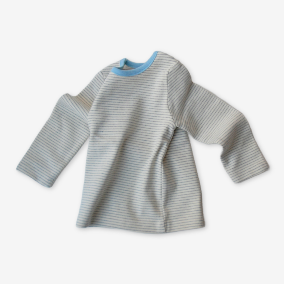 T-shirt med lange ærmer - blå kant