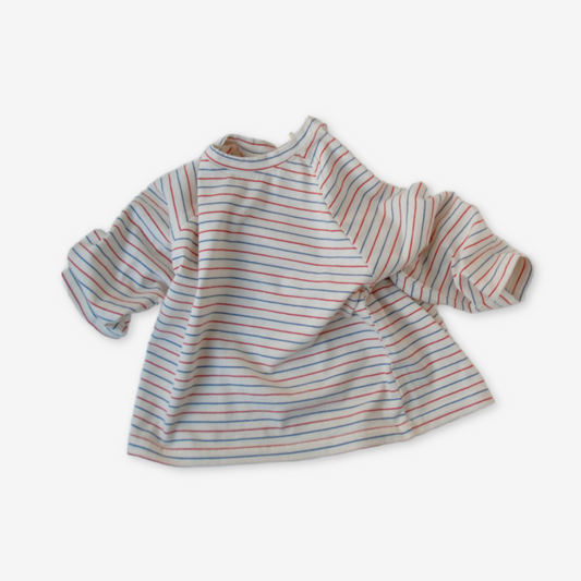 T-shirt med lange ærmer - rød/blå stribet