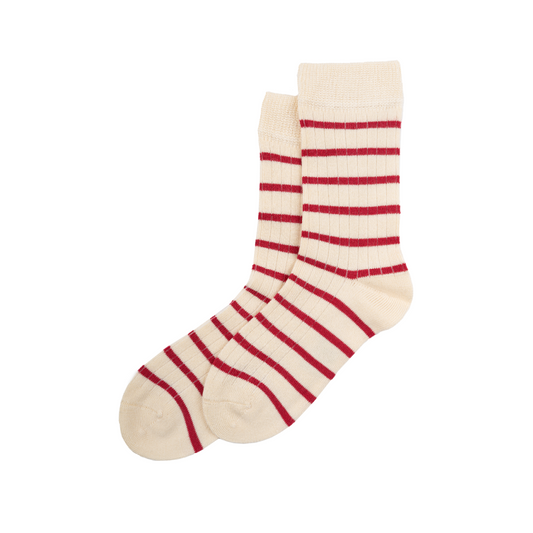 Mini Pop - bambus strømper - Chili Pepper/Off White