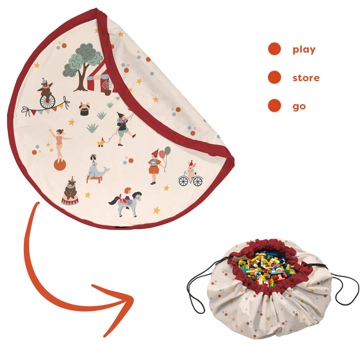 Play & go - To-i-én tæppe - Circus