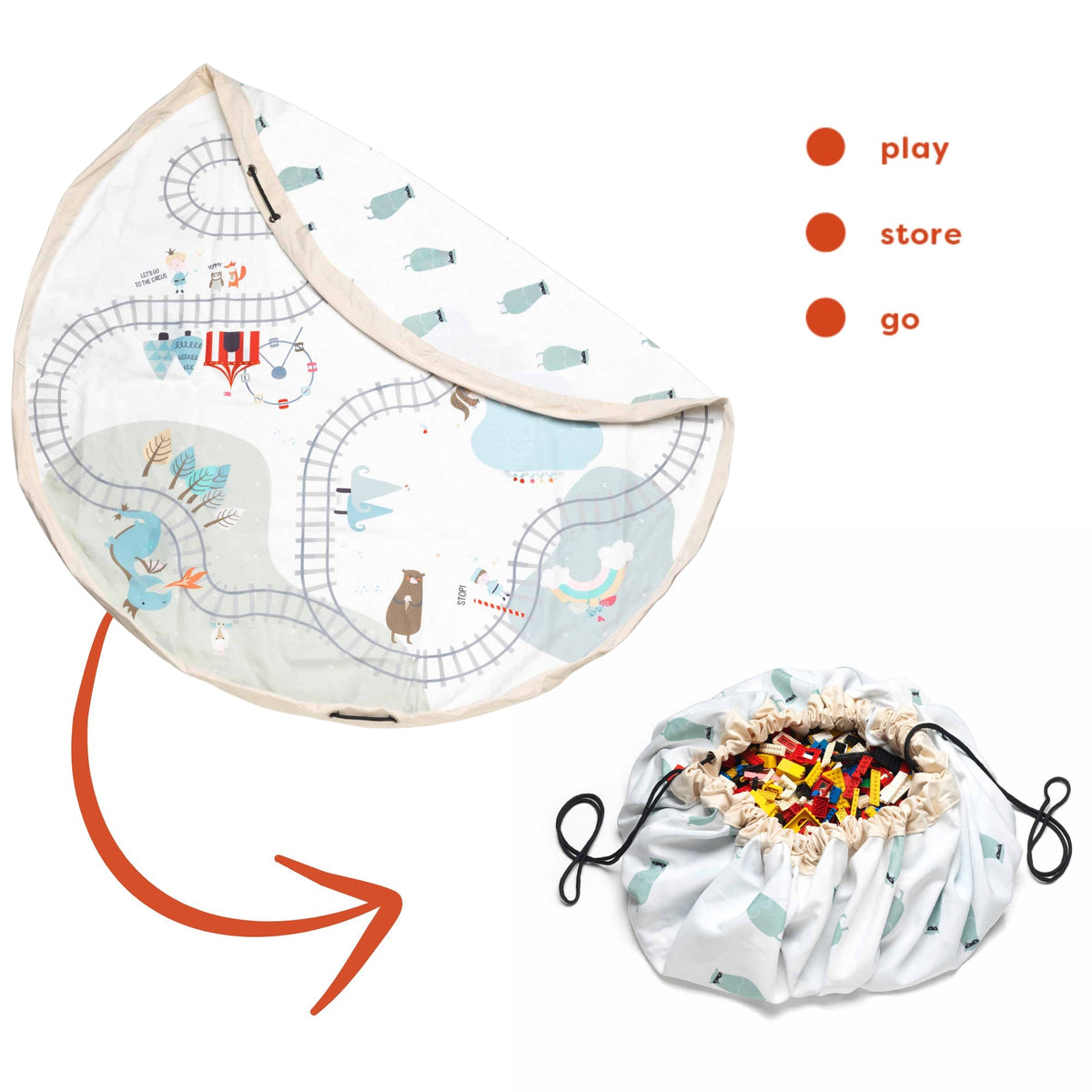 Play & go - To-i-én tæppe - Trainmap