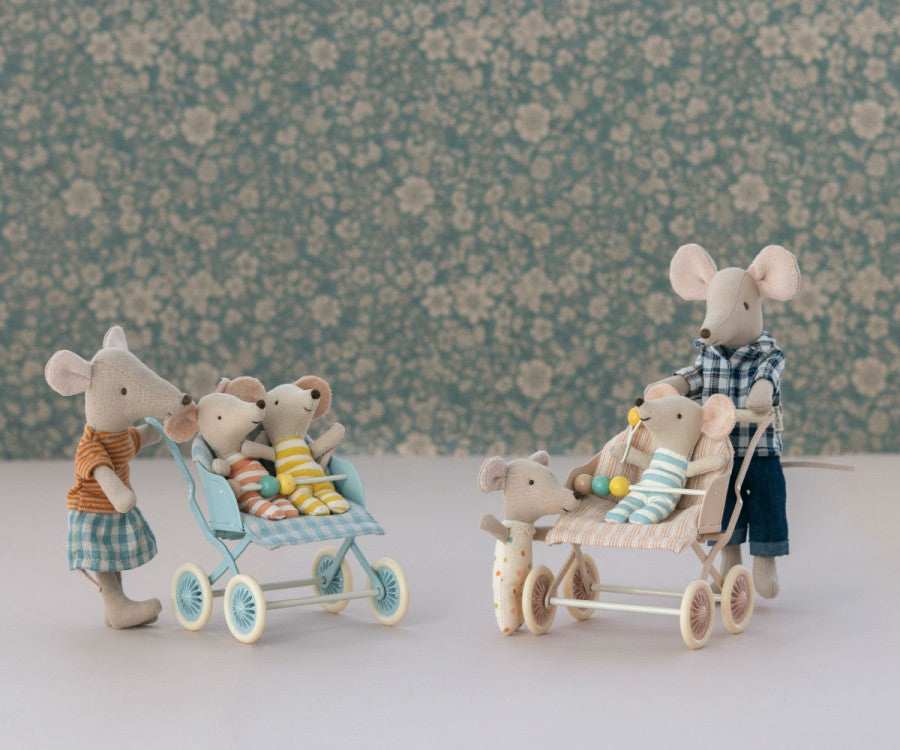 Maileg - Klapvogn til baby mus - Mint